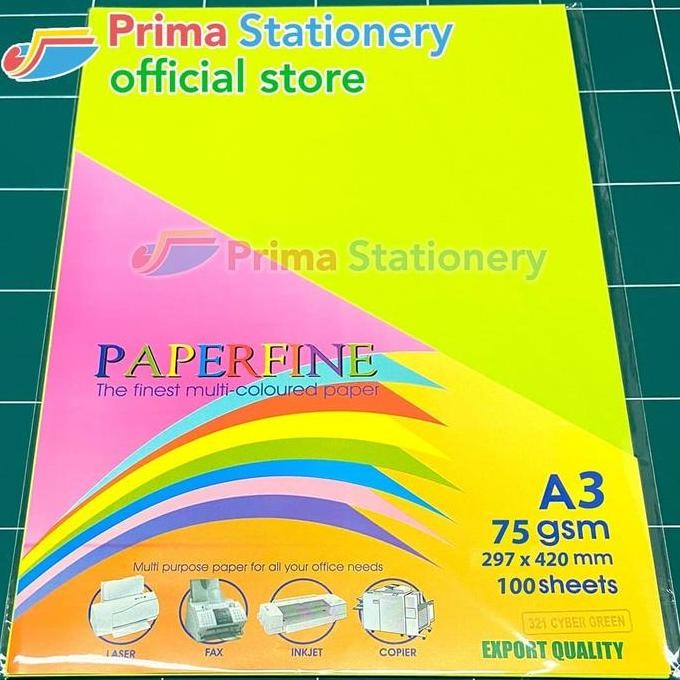 

Kertas HVS A3 Paperfine Isi 100 lbr Warna Cyber