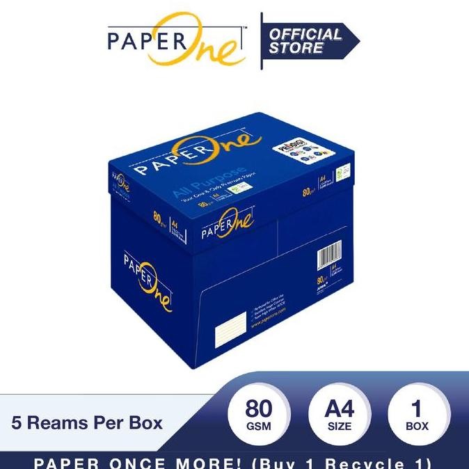 

PaperOne Kertas A4 80gr All Purpose 1 Box (2500 lembar) Kertas HVS