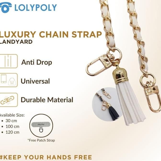 

Lolypoly Luxury Chain Strap Tali Lanyard Phonestrap For Smartphone Rantai Gold Black Brown
