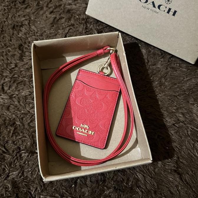 

Original Ch Lanyard In Signature Leather Red Ch Id Card Lanyard