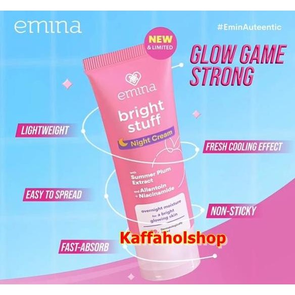 EMINA PAKET BRHT STUFF LENGKAP PLUS BEDAK 7 PRODUK WAJAH GLOWING, ORI, BPOM KUSAM MOISTURIZER