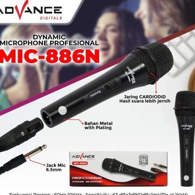 ] Advance Mic-886 Microphone Profesional Mic Kabel
