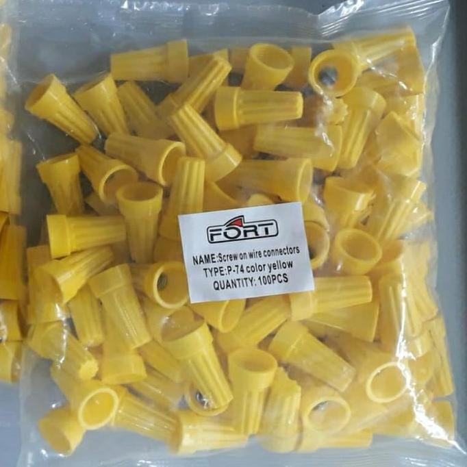 TERBARU - Lasdop 2.5 mm Pack Lasdop Screw on Wire Yellow Kuning Penyambung Kabel