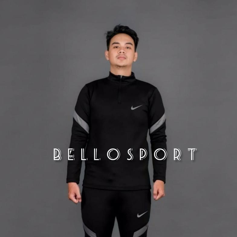 polo tracktop / Jaket running /Tracktop /halfzipper pria/ baju olahraga futsal & sepakbola Nugi