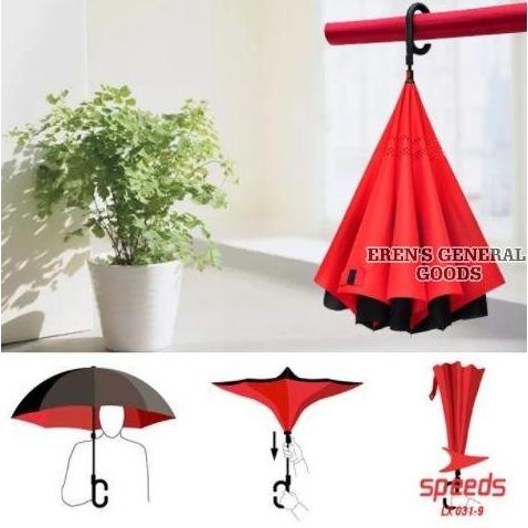 TERMURAH - TERMURAH Payung Terbalik Lipat Reverse Umbrella Ukuran Besar Se Tenda