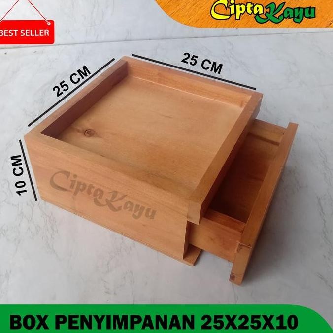 BEBAS ONGKIR - Wooden Box Kotak Penyimpanan Laci Penyimpanan Uang Box Serbaguna Kayu