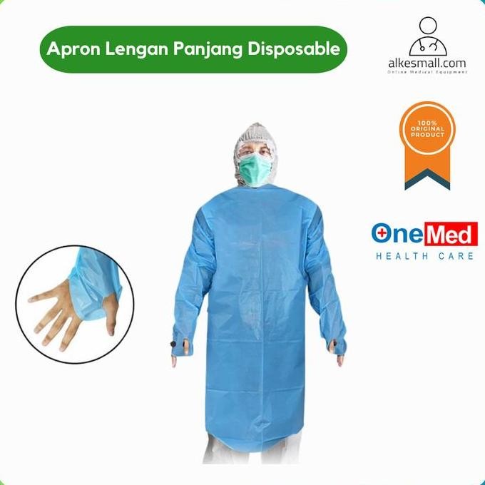 Onemed Apron Lengan Panjang One Disposable 10pcs Celemek Plastik Medis