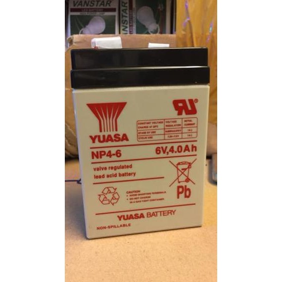 TERBARU - Baterai Kering Np / Aki Kering / Aki VRLA Yuasa 6volt 4Ah