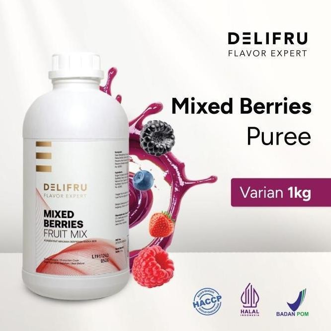 

(SALE) DELIFRU MIXED BERRIES FRUIT MIX PUREE - PUREE MIX BERRIES 1 KG
