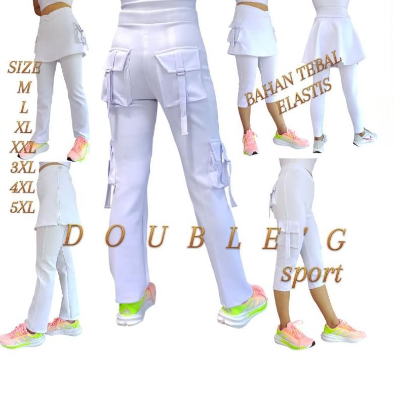 Celana Wanita Putih/celana Olahraga wanita putih/celana senam kantong 4/celana Wanita sport Putih/Ce
