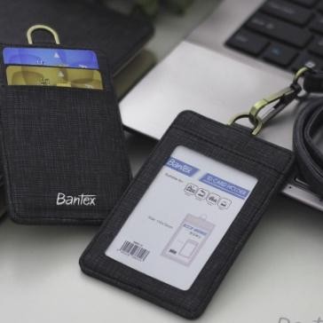

Bantex Leather Name Tag Id Card Holder 8869 Kulit Sintetis Lanyard Tali