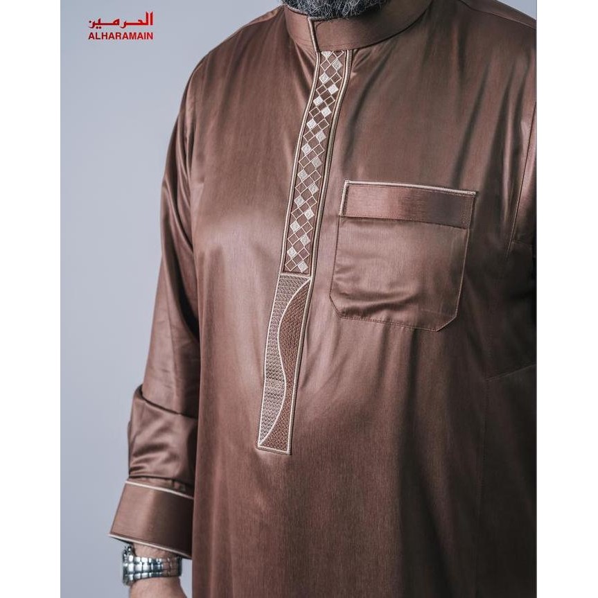 AL Haramain Jubah / Gamis Pria Remaja & Dewasa Slimfit Resleting Bordir (LGH 001) | Hijau Botol | Hi