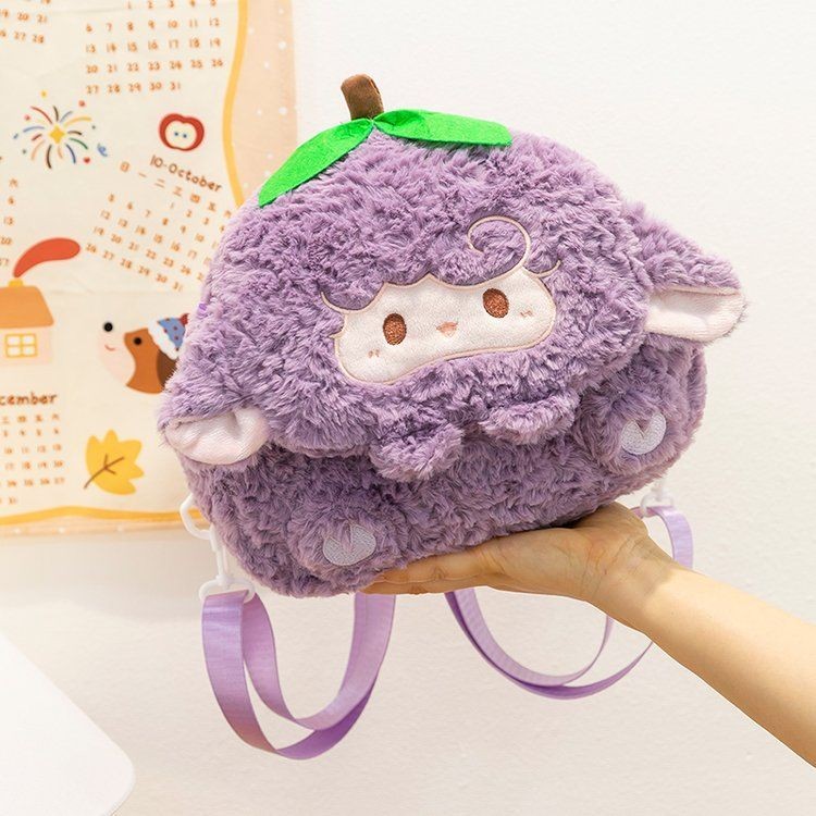 【TasBagus】【COD】Ransel Kartun Jepang Lucu Domba Persik Ransel Boneka Mewah Tas Sekolah Perguruan Ting