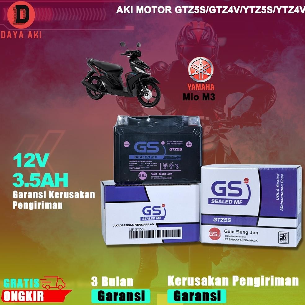 ''Terlaris" Aki Motor Yamaha Mio M3 Gtzs Aki Kering Accu Kering Mf Murah