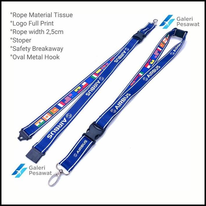 

Lanyard / Gantungan Tali ID Airbus Bendera Navy Premium