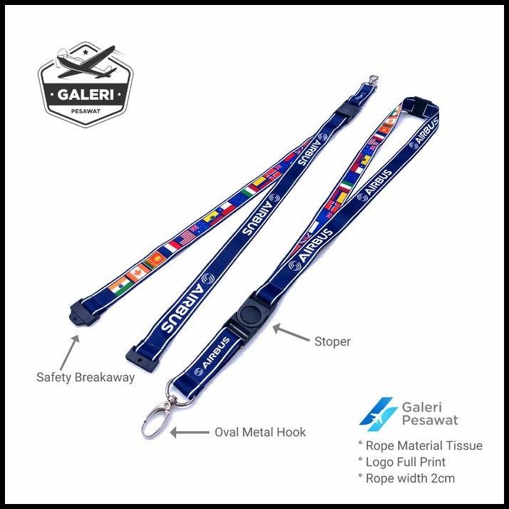 

Lanyard / Gantungan ID Card Airbus Bendera Navy
