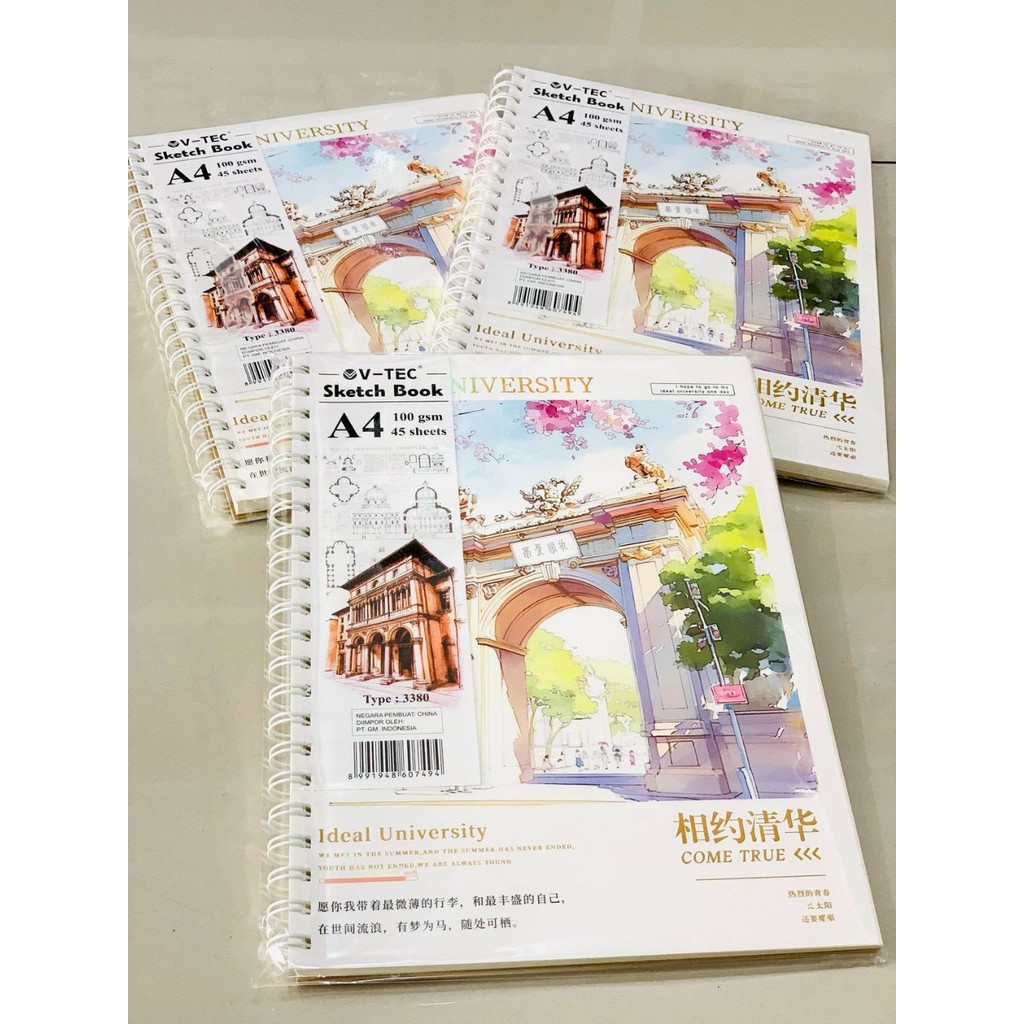 

V-TEC Sketchbook Spiral 100 GSM - A4