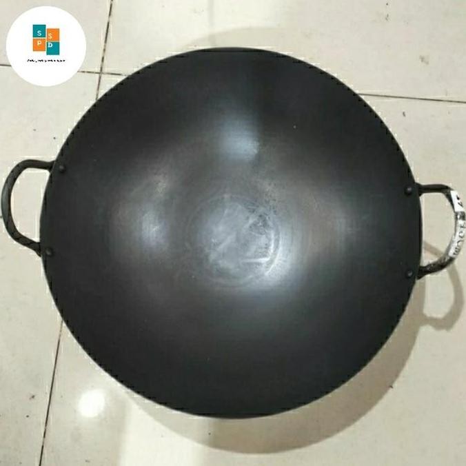 Wok Baja Hitam 40Cm|Wajan Kuali Baja Hitam 40Cm
