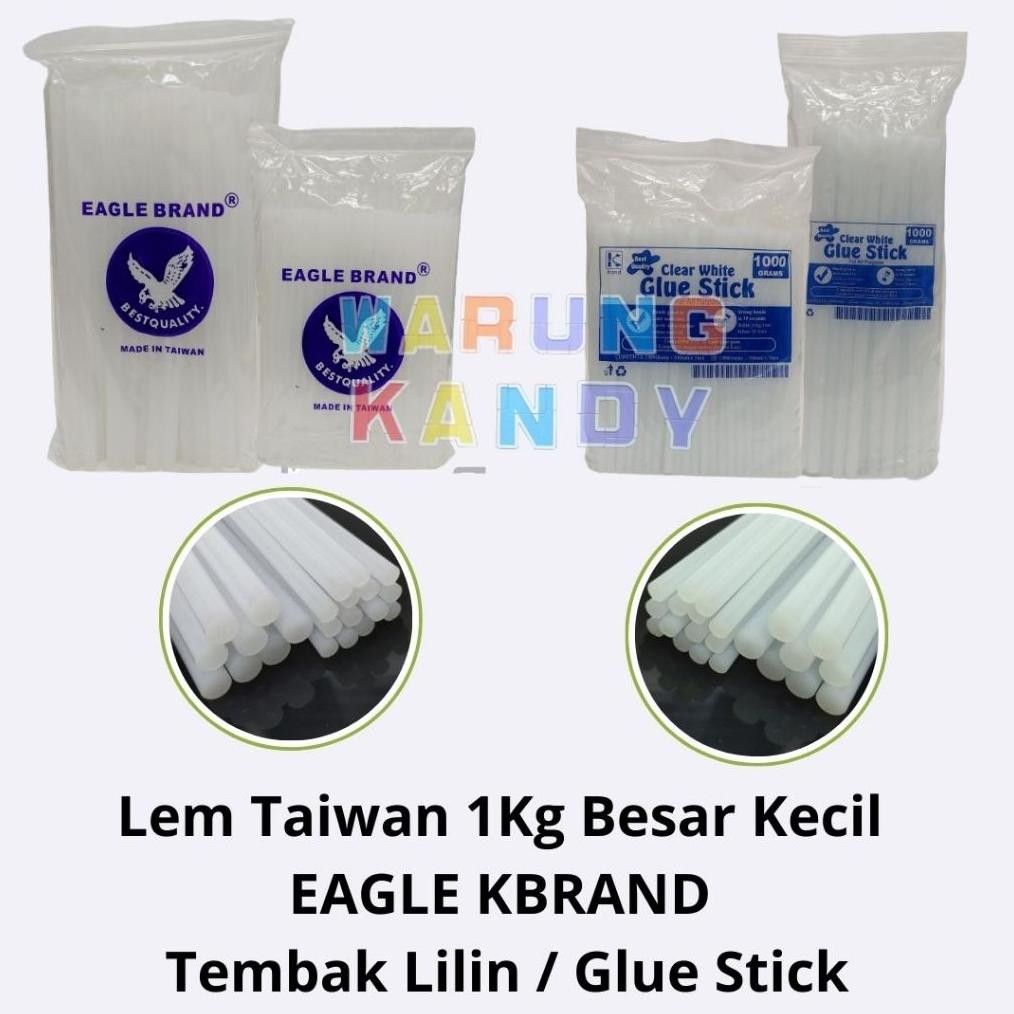 

Lem Taiwan 1Kg Besar Kecil EAGLE KBRAND ~ Tembak Lilin / Glue Stick