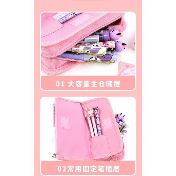 

Baru Kotak Pensil Jepang Motif Sanrio 5In1 Kuromi Cinnamoroll Melody Lucu