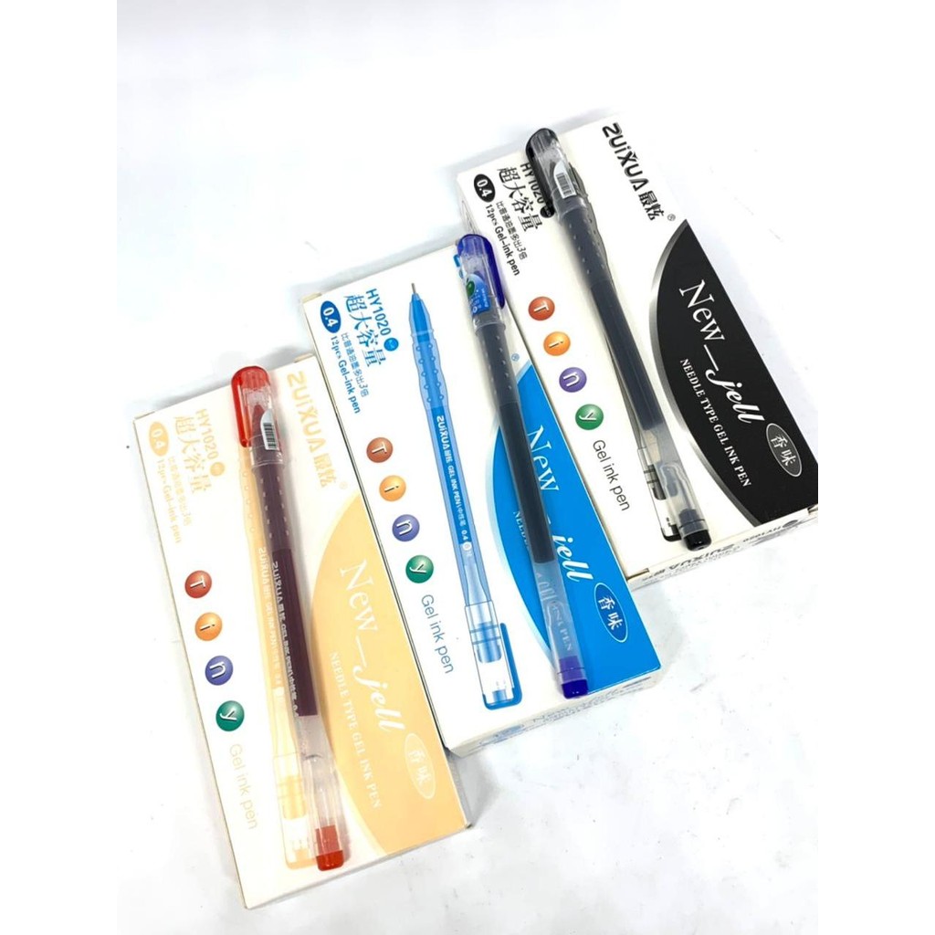 

(isi 12pcs) Bolpoint ZuiXua New Gel || Hitam , Biru , Merah
