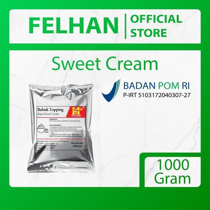 

baru felhan bubuk topping minuman sweet cream 1kg - powder topping minuman cafe