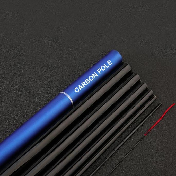 Joran Tegek Kagawa Biru Putih Seri Carbon Pole Ukuran Lengkap 270 360 450 540 630