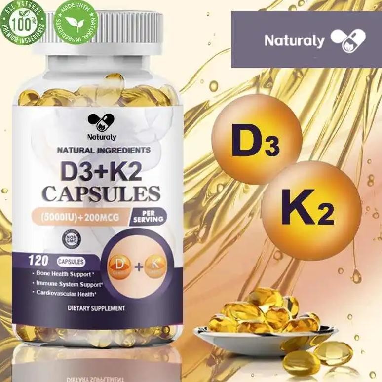 Vitamin D3 K2 - 120 Capsules Multi Diet Supplement For Adults