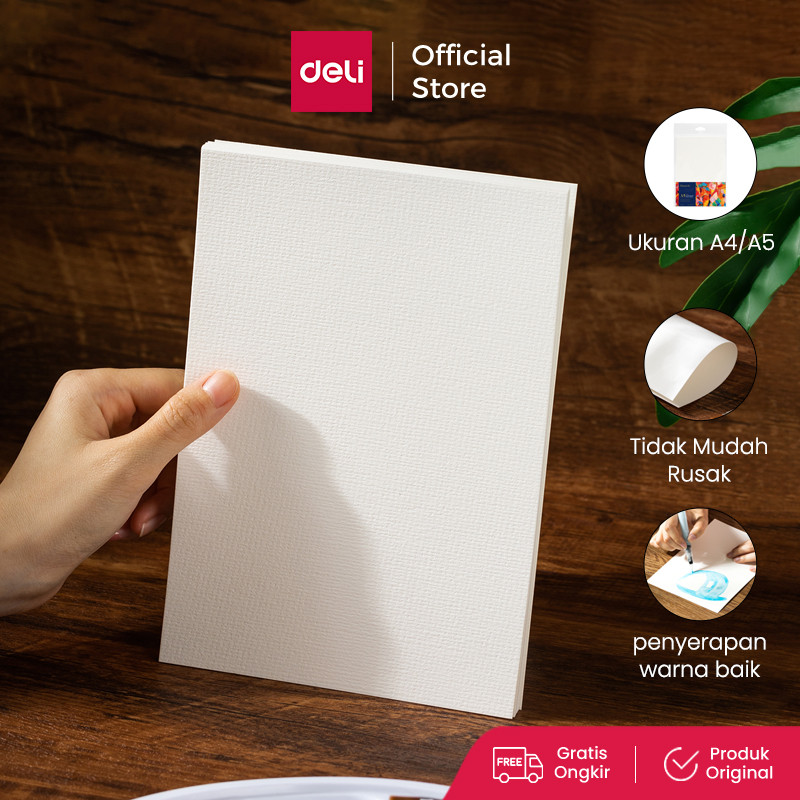 

Deli Watercolor Paper / Kertas Cat Air / Kertas Gambar Canvas A4 A5 A6 Isi 16 Lembar Tebal 300GSM EC270