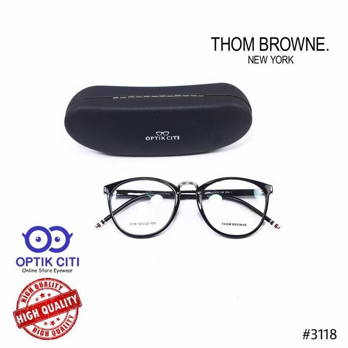 Frame Kacamata wanita thom browne 3118 bulat Paket Lensa Radiasi