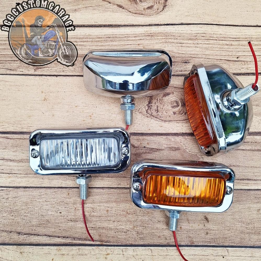 Lampu kotak mini vintage. Lampu Chopper . Foglamp Vintage . Foglamp Classic