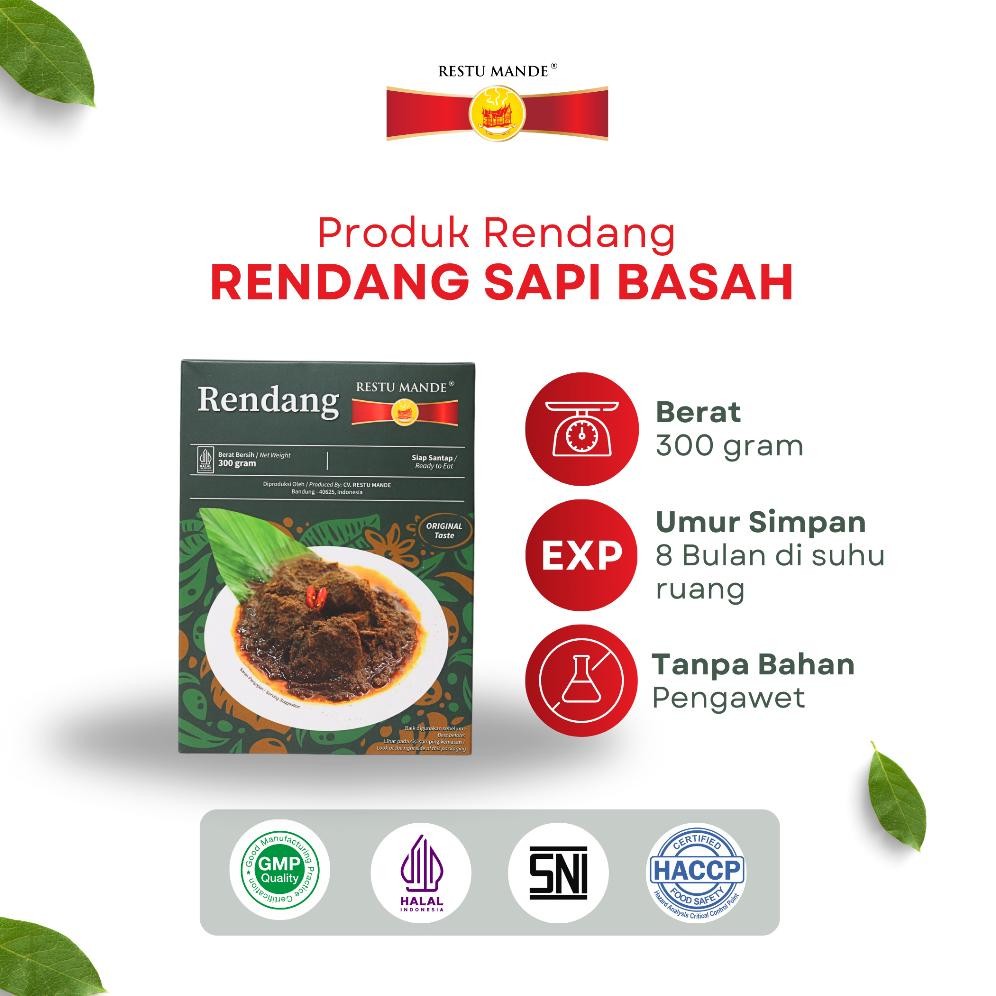 

Restu Mande Rendang Sapi Basah Rendang Padang 300gr