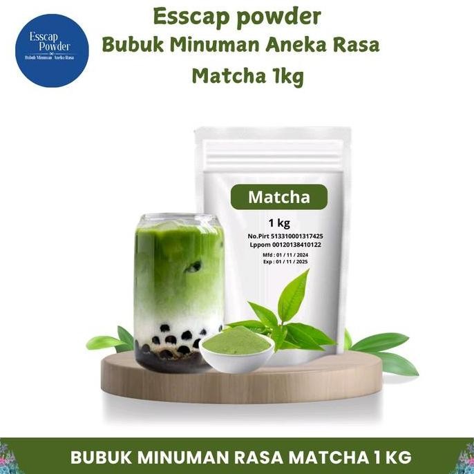 

baru bubuk minuman matcha powder 1kg - serbuk teh hijau alami premium milkshake