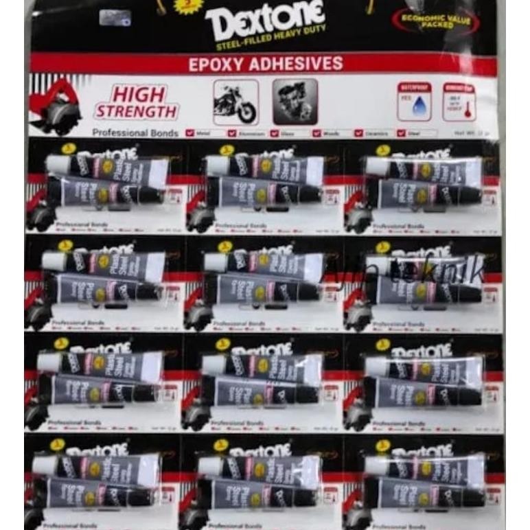 

1 Lembar (12 Pasang) Lem Dextone Renteng 12gr-Merekat Super Kuat Dalam 5 Menit
