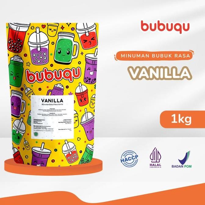 

baru bubuk minuman vanilla bubuqu 1kg - powder drink rasa vanila premium