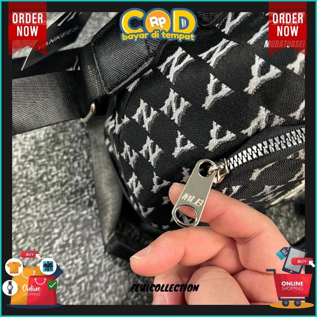 Mlb Ny Jacquard Monogram Bucket Bag Slingbag / Bucketbag / Tas Serut / Tas Wanita / Tas Korea / Tas 