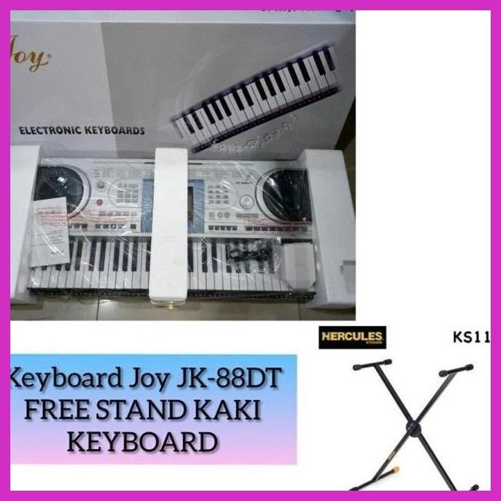 (OLAHRAGA) KEYBOARD PIANO JOY JK88DT JK-88 DT MIDI USB + KAKI KEYBOARD SET ORI SIAP KIRIM