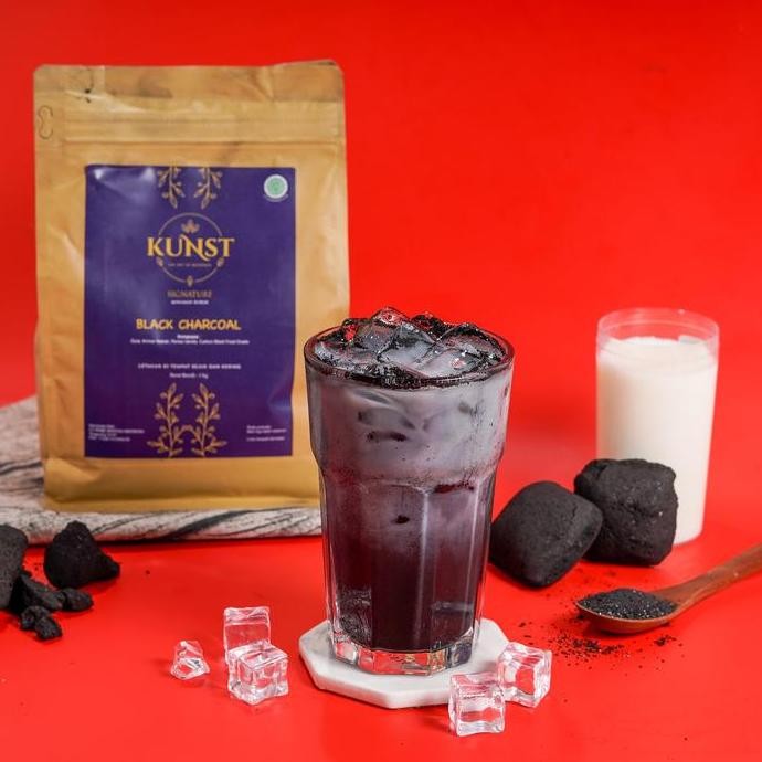 

baru kunst bubuk minuman black charcoal 200g - signature black charcoal powder drink