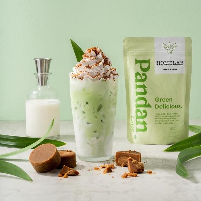 baru bubuk minuman pandan latte premium 200gr - powder drink rasa daun pandan