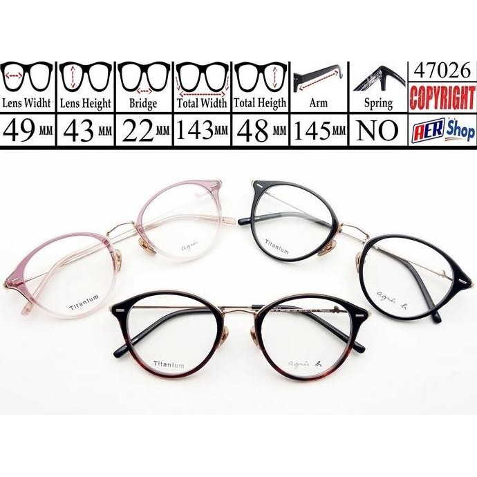 kacamata AGNES B ORIGINAL kacamata minus milenial frame unisex minus