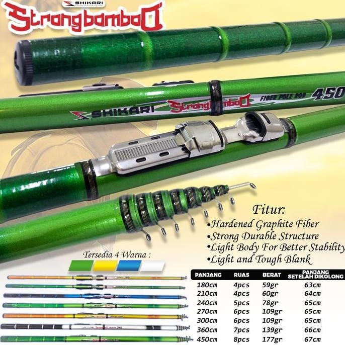 Joran Tegek Fiber Shikari Strong Bamboo Kolong