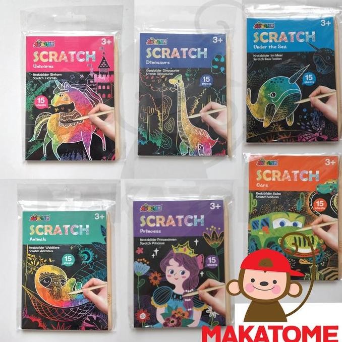 

Sale Avenir Mini Scratch Book 15 Sheets Menggambar Menggores Anak 3+
