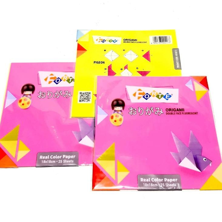 

Grosir 10Pas 250 Set Kertas Gami R Doubleface Fluorescent Forte Uk 18X18Cm