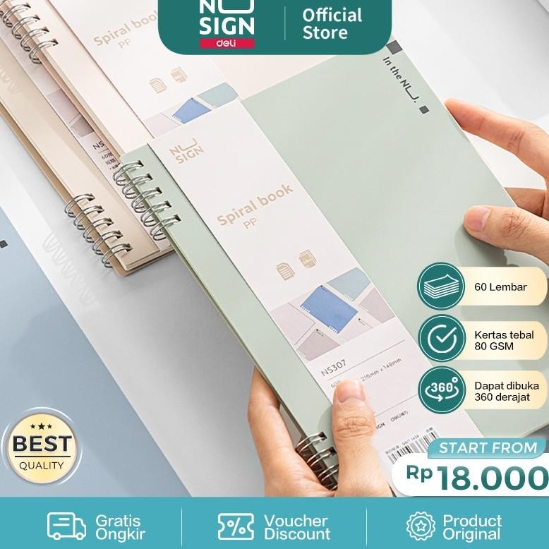 

[Promo..!!! Nusign Spiral Notebook / Buku Catatan Jilid Spiral A5 B5 60 Lembar 80 Gsm Desain Warna Pastel Ns30X Gi-57