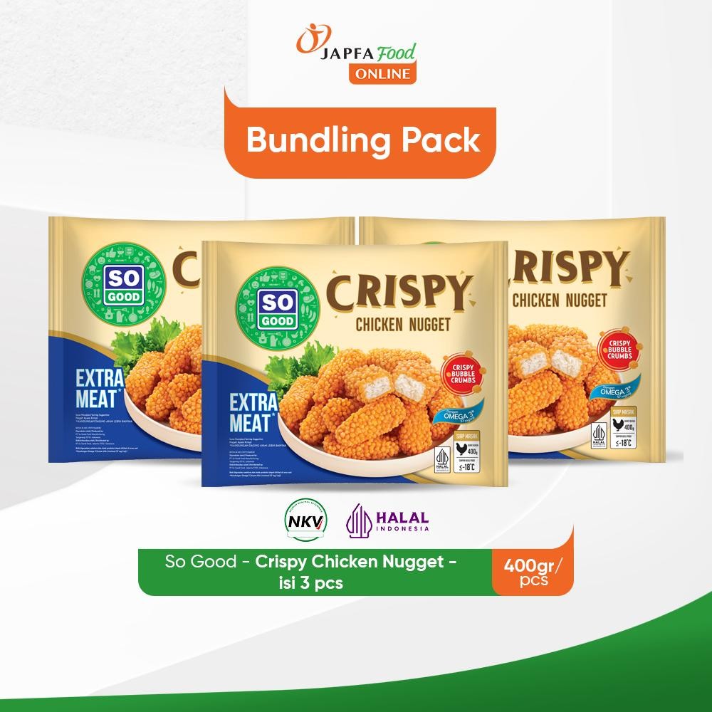 

So Good Crispy Chicken Nugget 400gr - Isi 3 pack
