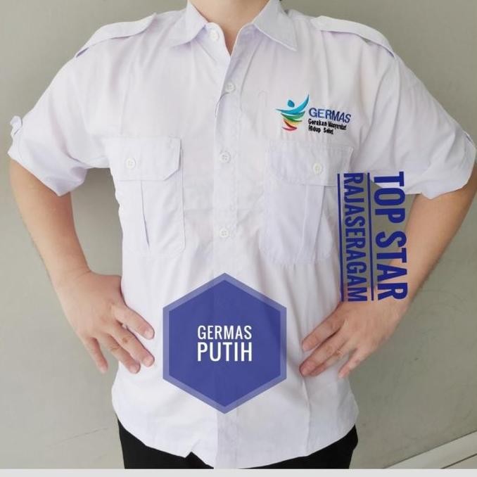 Seragam Kemeja Baju Germas Putih Gerakan Masyarakat Sehat