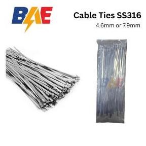

NEW Kabel Ties / Cable Ties Stainless Steel (SS316) 200mm x 4.6mm / 7.9mm