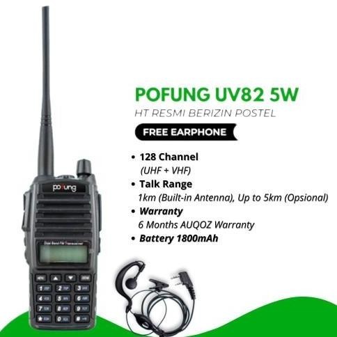 TERLARIS - AUQOZ x Pofung HT Walkie Talkie UV82 Handy Walkie Talkie - Radio HT UHF VHF / HT Murah Ja