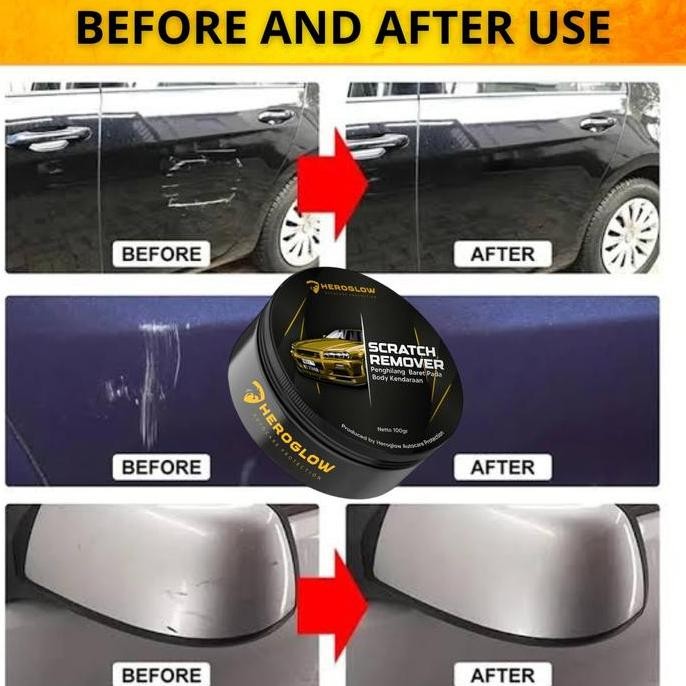 Heroglow Rubbing Compound - Penghilang Baret & Pengkilap Cat Mobil Motor Original