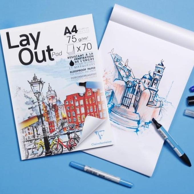 

BEBAS ONGKIR - Clairefontaine Layout Pad Marker Paper Illustration Extra White